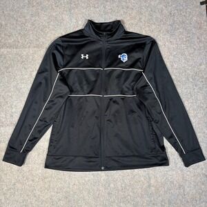 Under Armour Seton Hall Pirates Track Jacket Mens 2XL Black Full Zip White Strip